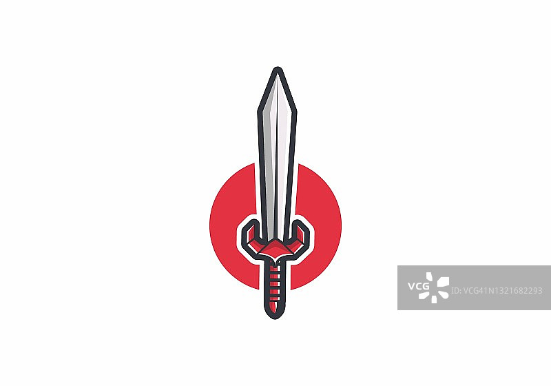 红黑配色武士刀设计图片素材