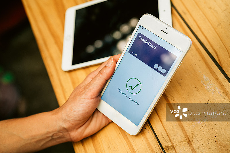 非接触式支付特写镜头图片素材