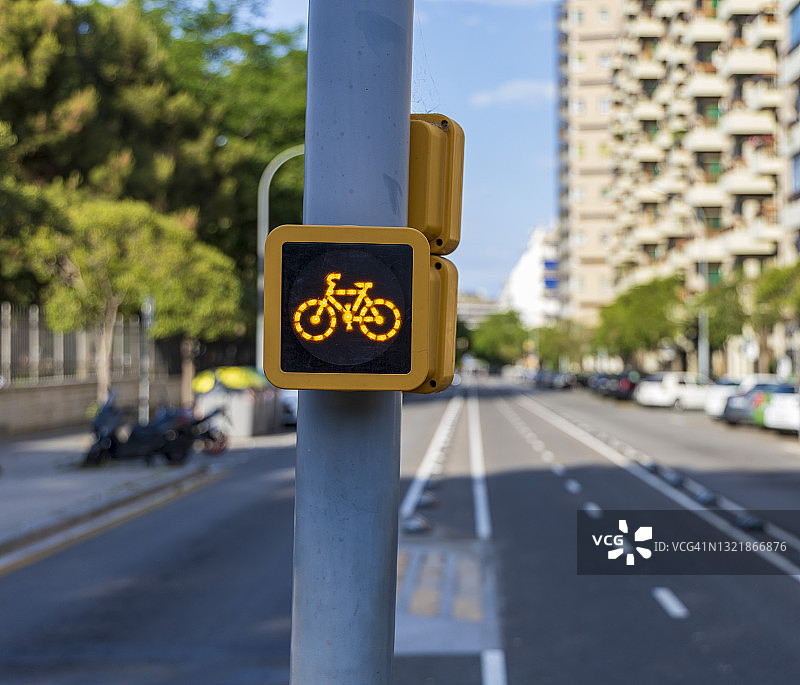 自行车交通信号灯图片素材
