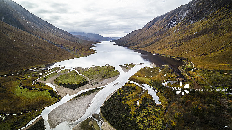 英国苏格兰格伦埃蒂夫鸟瞰图图片素材