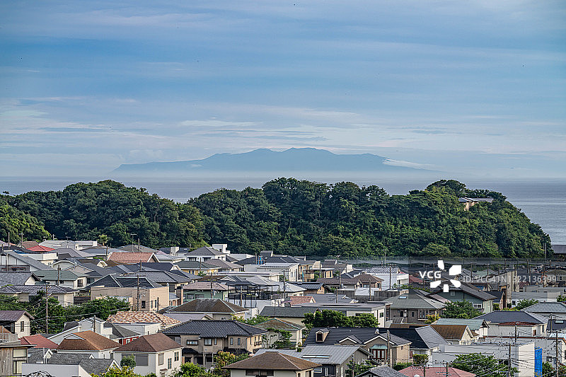日本神奈川县的海边住宅区图片素材