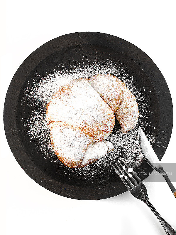 美食摄影法式牛角面包甜馅俯视图图片素材