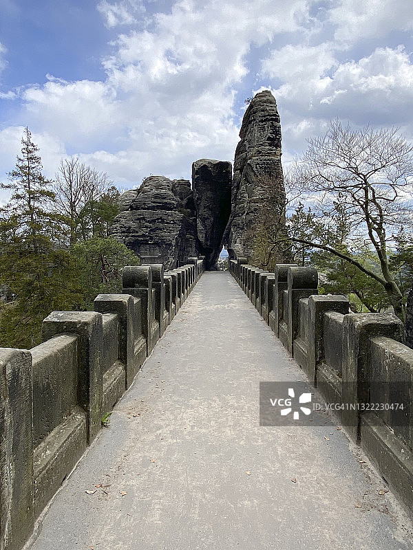 德国萨克森易北砂岩山脉巴斯泰桥图片素材