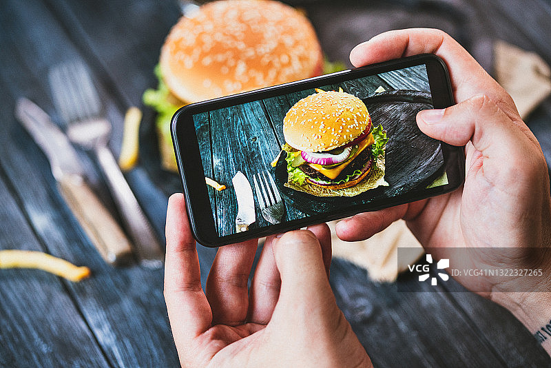 拍摄美味的汉堡图片素材