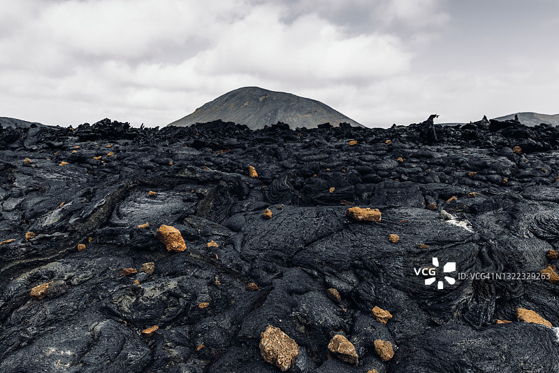 冰岛Fagradalsfjall火山喷发地点的壮丽景色图片素材