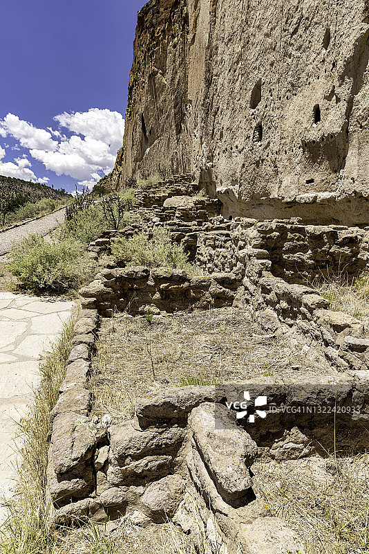 班德利尔国家纪念碑的长屋悬崖住宅图片素材
