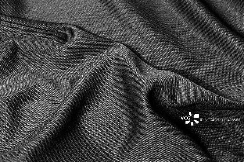 黑色聚酯纤维织物纹理和纺织背景图片素材
