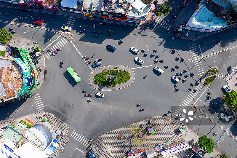 胡志明市环形交通枢纽鸟瞰图片素材