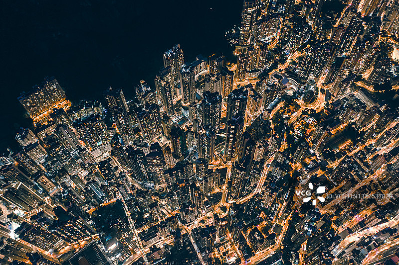 香港夜景航拍图片素材