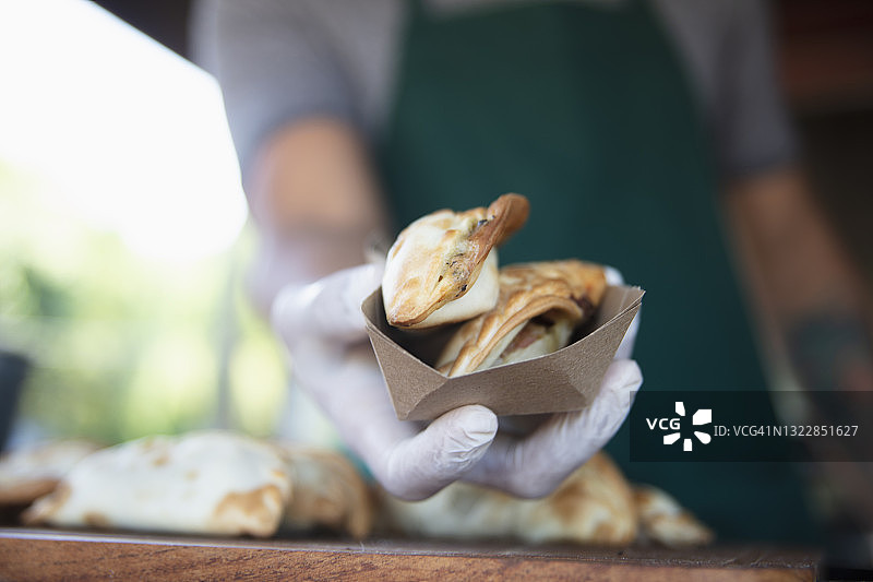 肉馅卷饼特写图片素材
