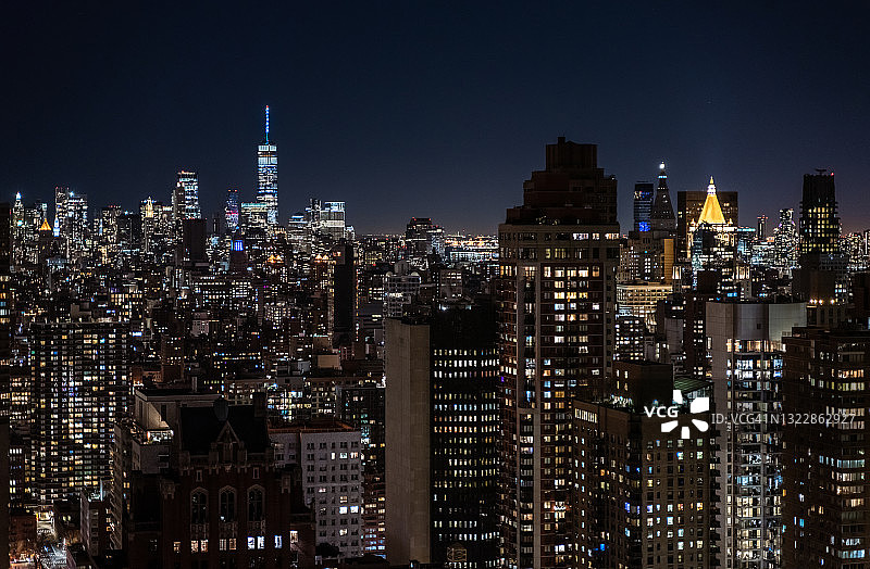纽约基普斯湾与世界贸易中心夜景图片素材