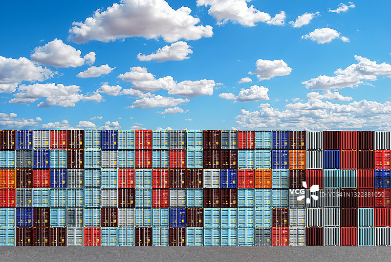 航运港口仓库中的集装箱图片素材