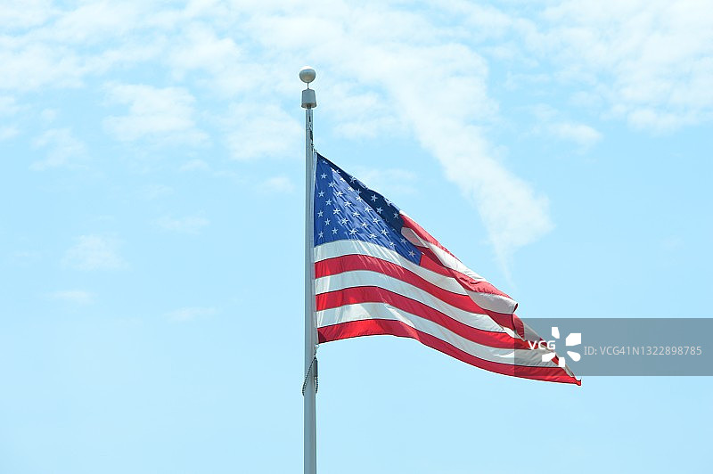 迎风飘扬的美国国旗图片素材