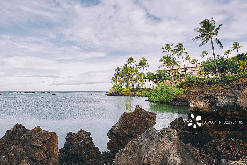 怀乌卢阿湾威科洛亚村大岛火山海滩夏威夷图片素材