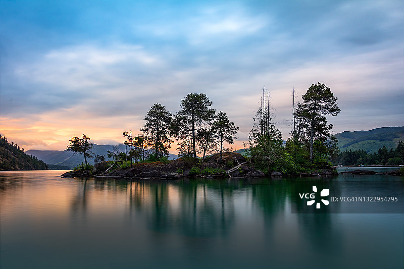 考伊琴湖日落图片素材
