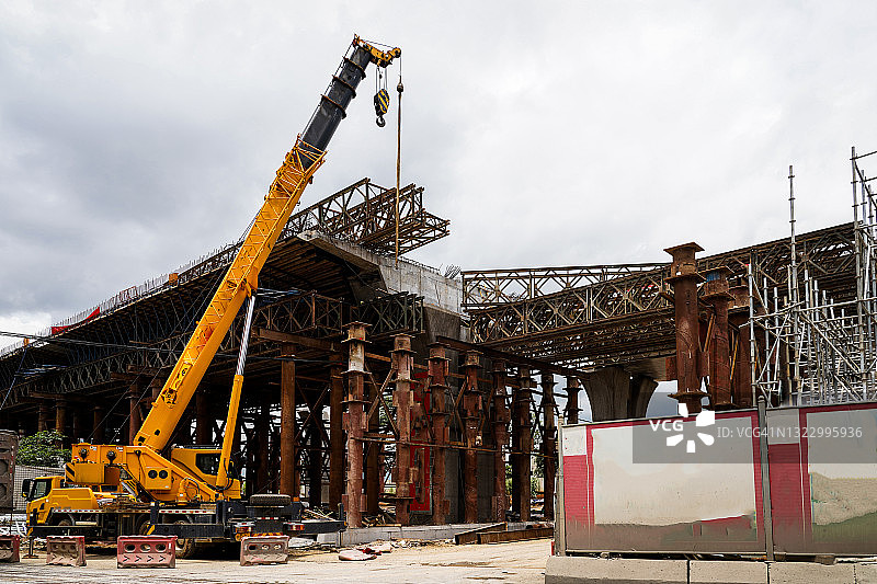 桥梁施工现场图片素材