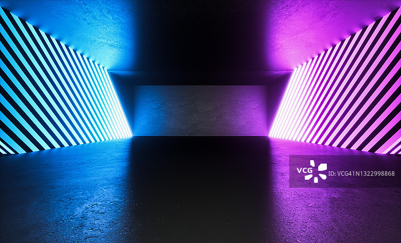 LED灯空房间图片素材