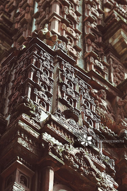 印度教摩诃菩提寺的古代石雕图片素材