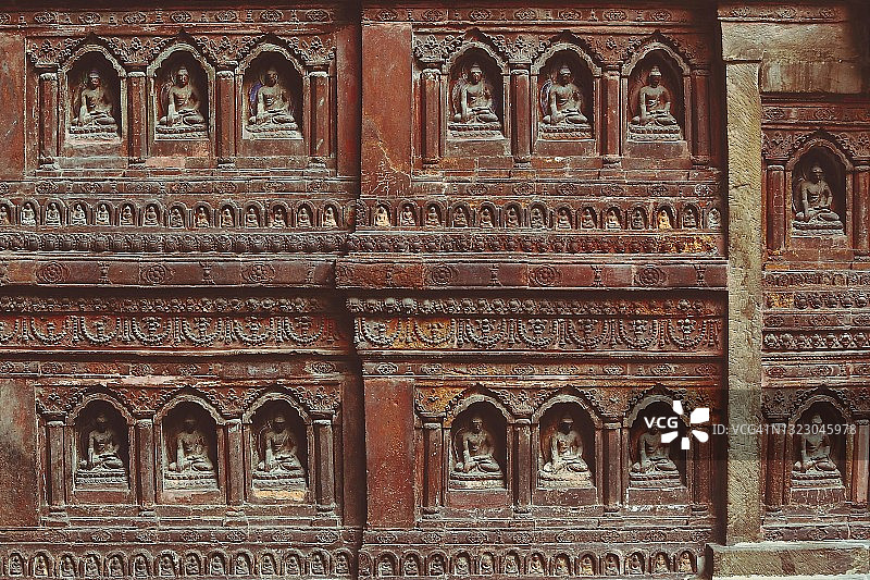 印度教摩诃菩提寺的古代石雕图片素材