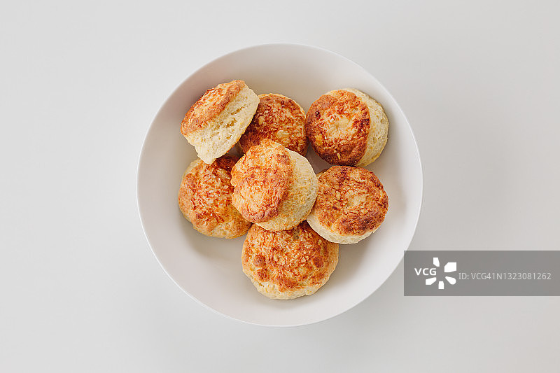 自制奶酪烤饼碗（俯视）图片素材