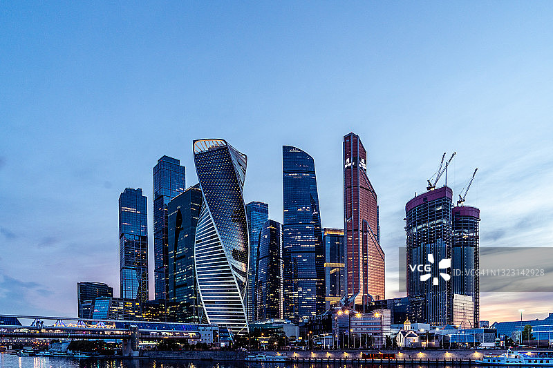 莫斯科夜景全景图片素材