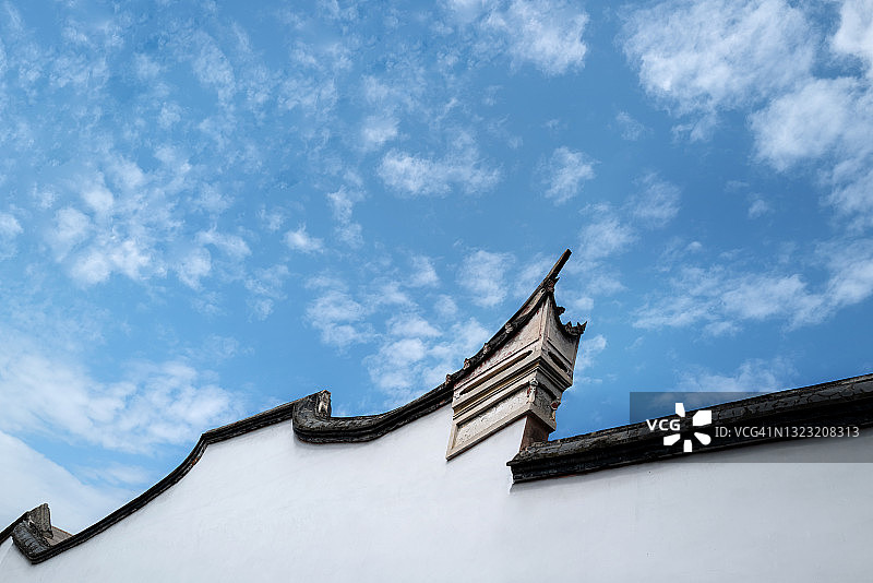 中国传统建筑风格墙图片素材