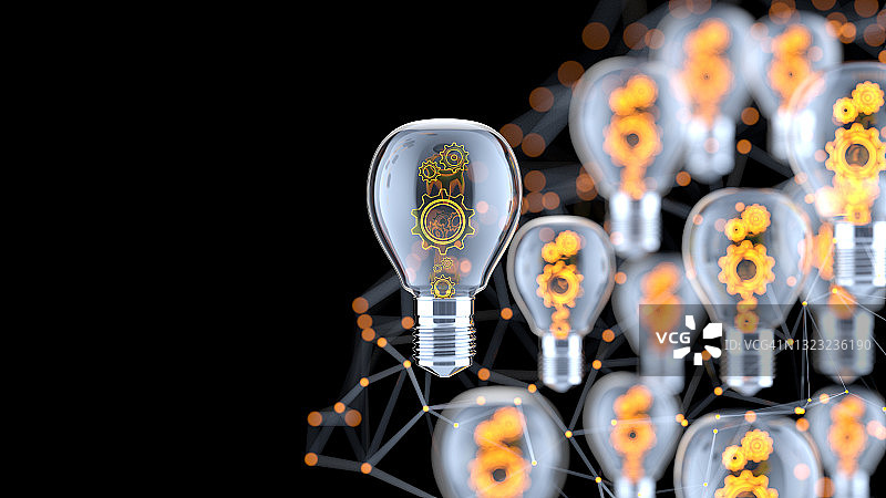 创新与新想法灯泡概念图片素材