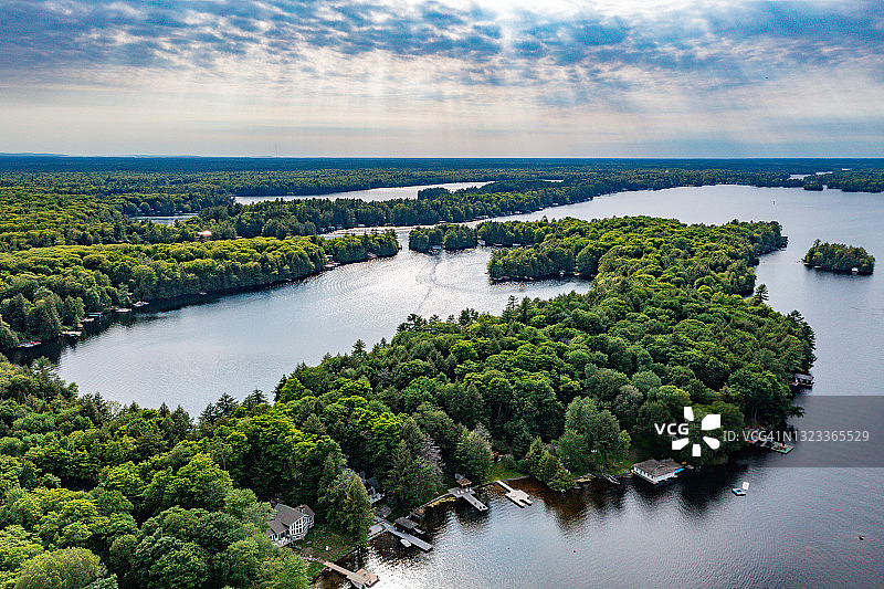 鸟瞰图托伦斯湾和马斯科卡湖，安大略省，加拿大图片素材