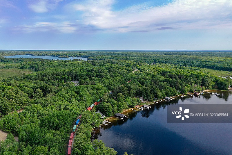 鸟瞰图托伦斯湾和马斯科卡湖，安大略省，加拿大图片素材