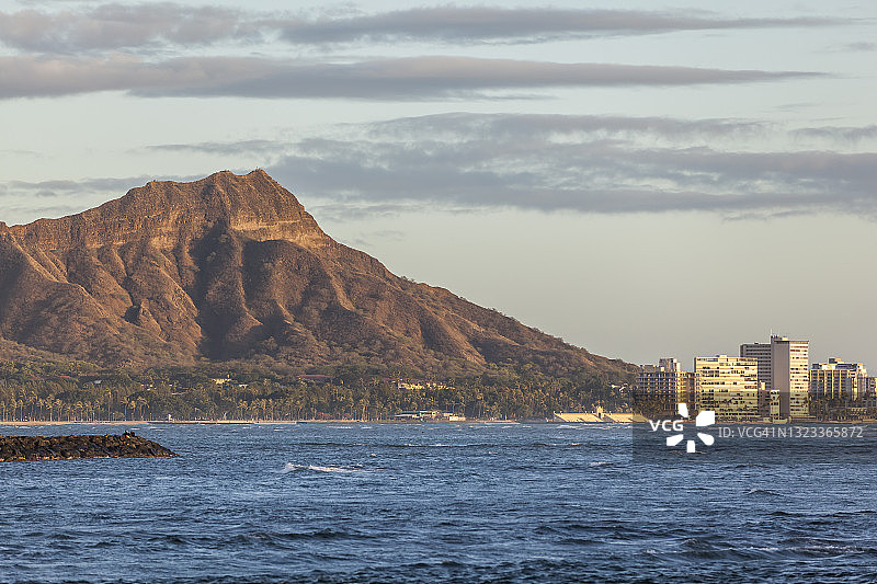 钻石头火山口，威基基，檀香山，欧胡岛，夏威夷群岛图片素材