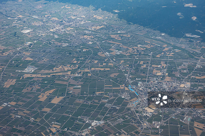 飞机航拍日本富山县南砺市图片素材