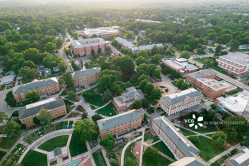 春天北卡罗来纳中央大学航拍图片素材