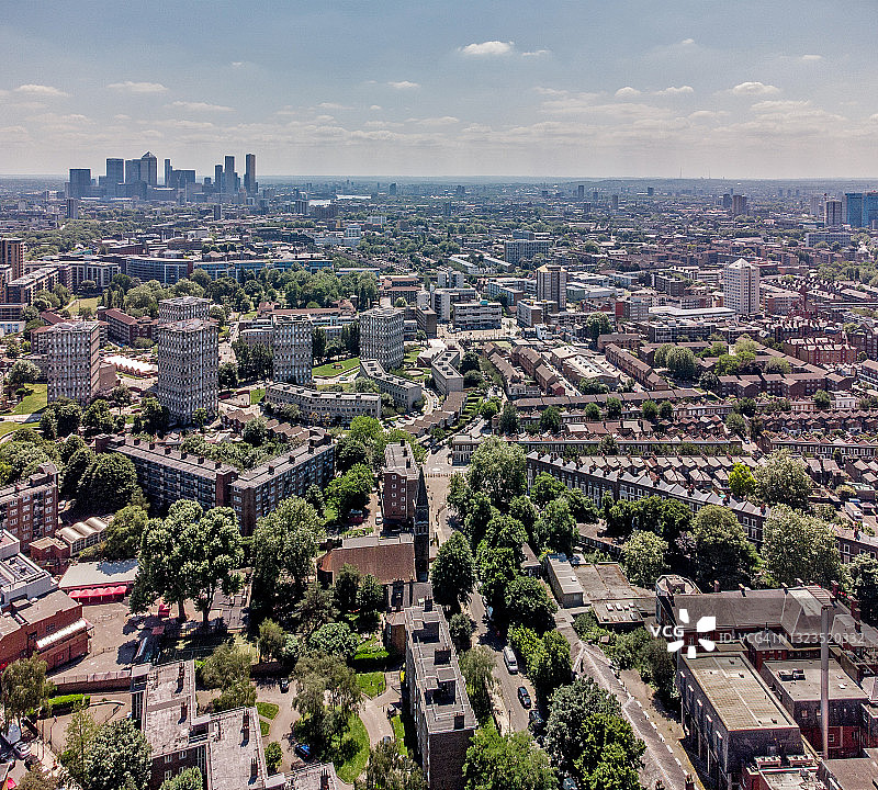 东伦敦高角度鸟瞰图片素材