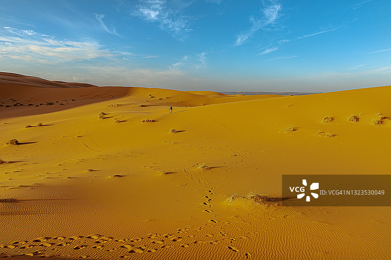 抽象的切比沙漠，傍晚的阳光，摩洛哥，北非图片素材