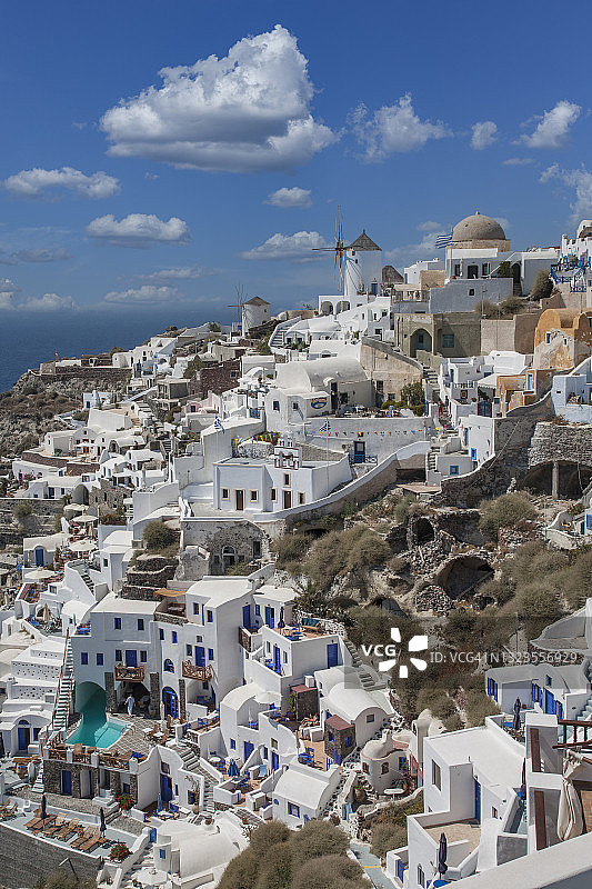 希腊岛屿上的白色房屋图片素材