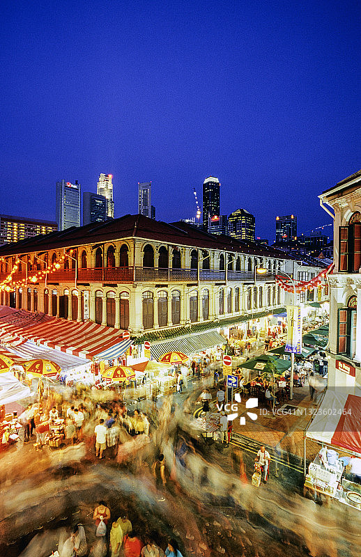 新加坡唐人街美食街图片素材