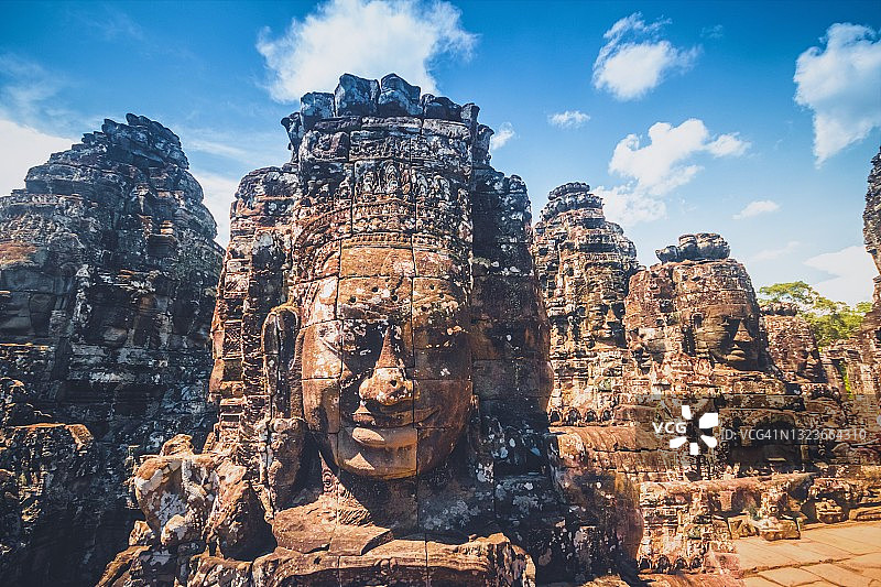 亚洲柬埔寨暹粒吴哥通王城巴戎寺图片素材