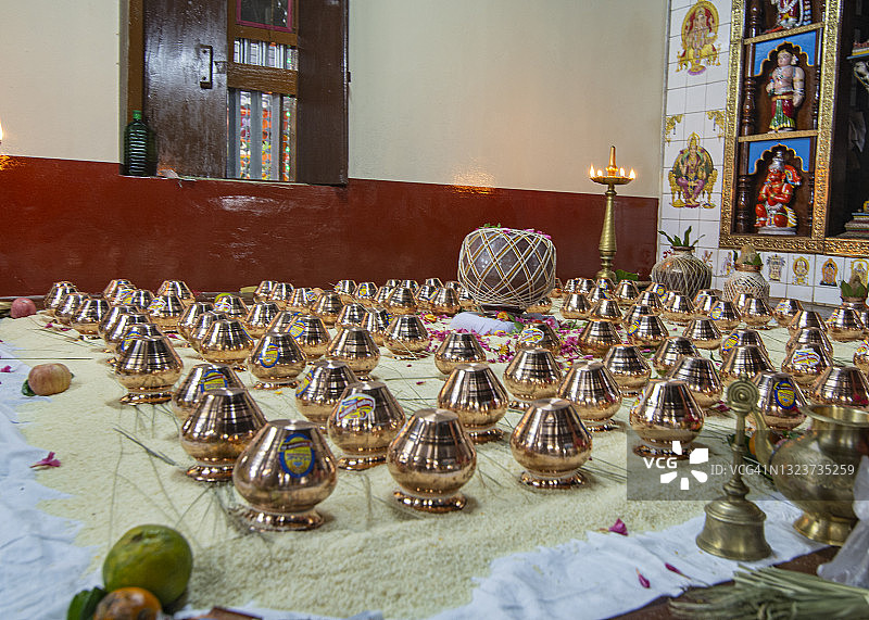 寺庙印度教仪式准备图片素材