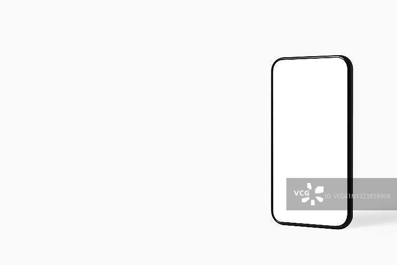 白色背景上的智能手机空白屏幕模型图片素材