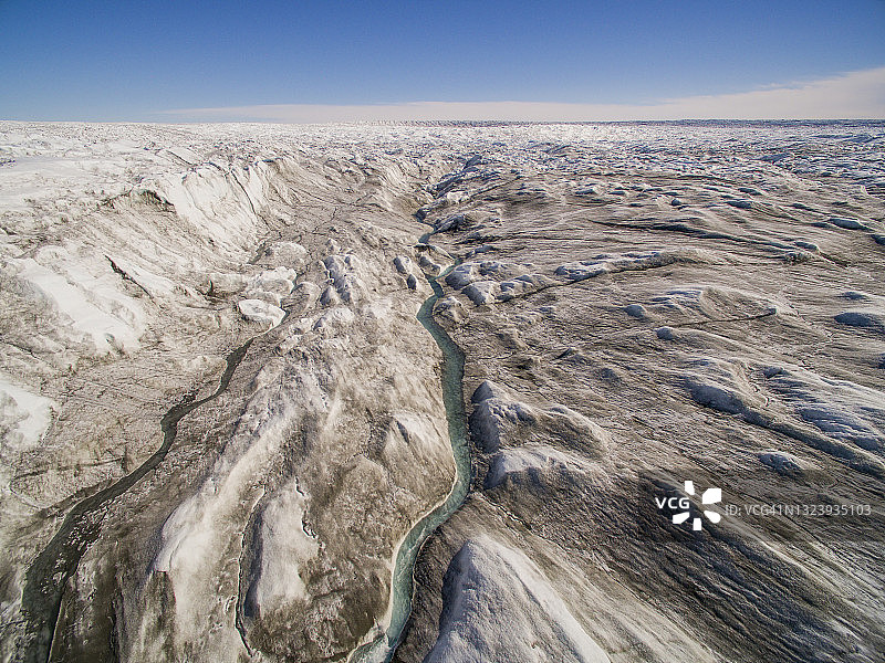 格陵兰岛康克鲁斯瓦格冰原的航拍景色图片素材