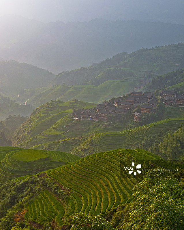 中国龙胜县龙脊梯田图片素材