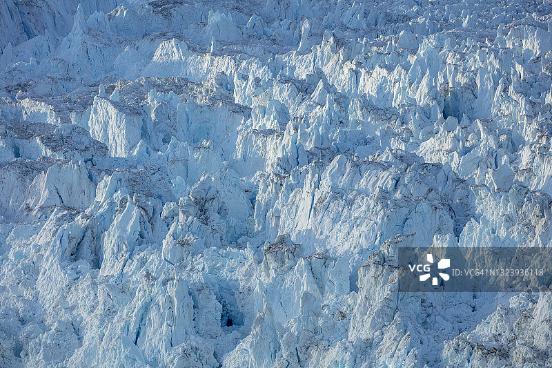 格陵兰伊卢利萨特Eqi冰川上的碎冰图片素材