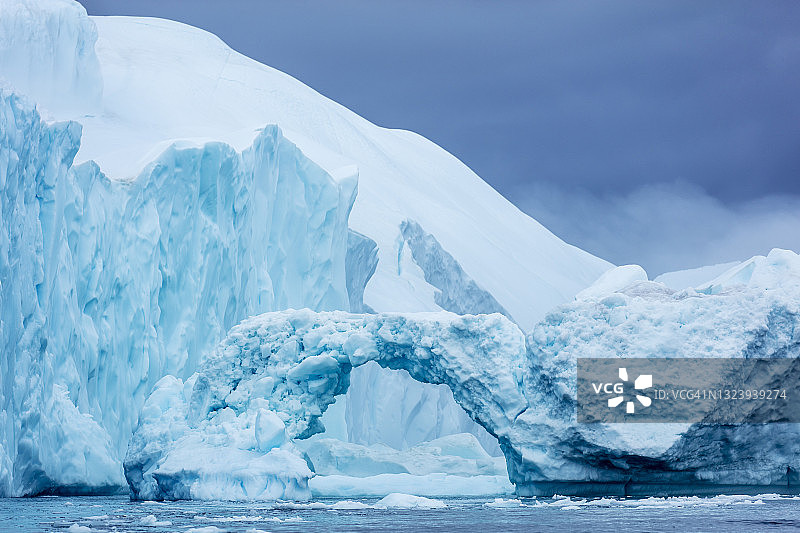 格陵兰岛迪斯科湾的巨大冰山图片素材