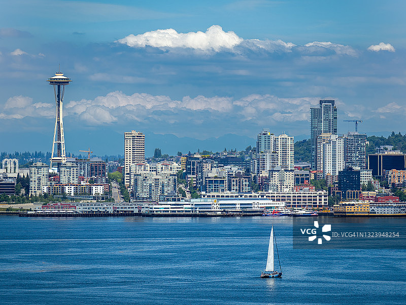 西雅图天际线和海滨图片素材