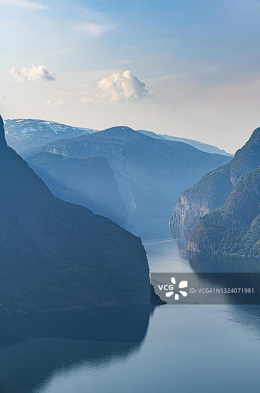 俯瞰挪威奥兰峡湾图片素材