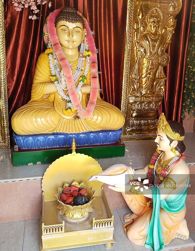 阿约提亚罗摩神庙中的印度教神像图片素材