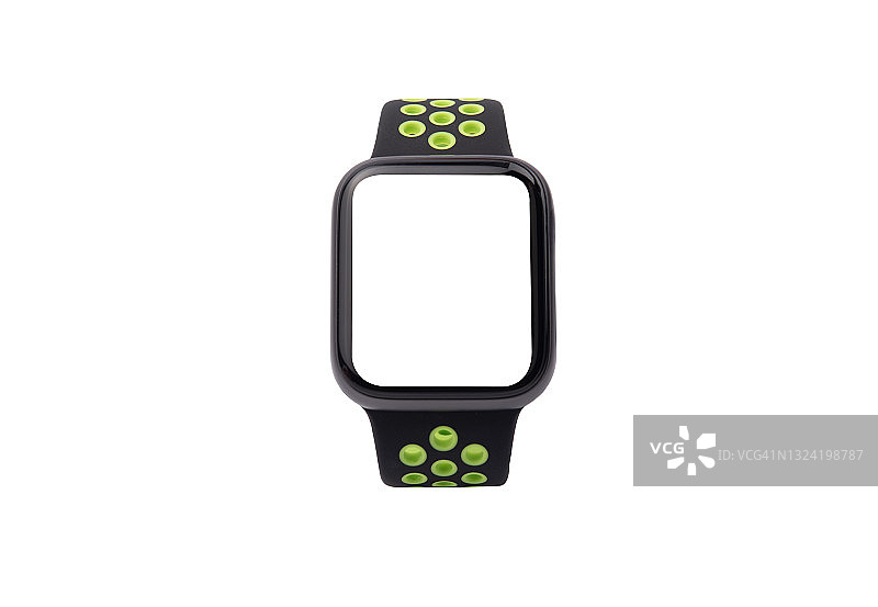 白色背景上的黑色智能手表图片素材
