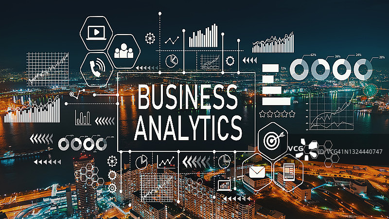 以日本大阪市为背景的业务分析图片素材