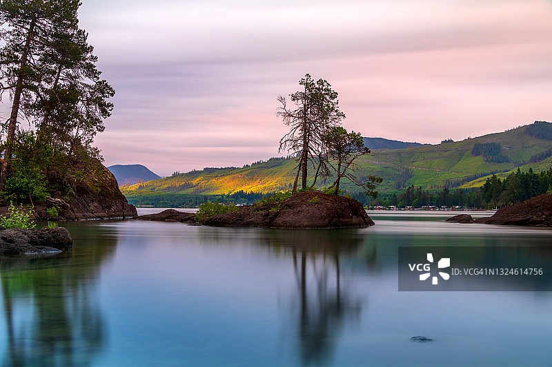 考伊琴湖日落图片素材