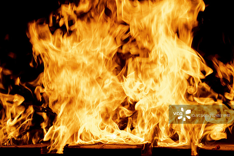 夜晚火焰特写图片素材